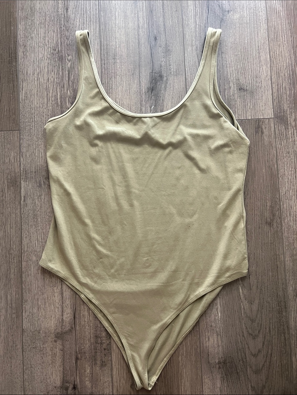 Ardene Olive Green Scoop Neck Tank Bodysuit